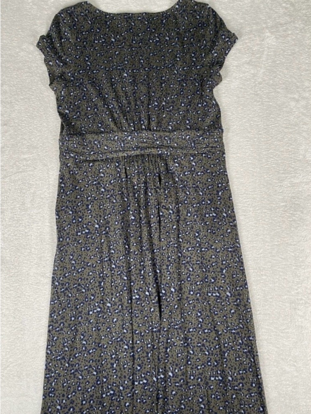 Boden Midi Drop Waist Jersey Knit Dress Women's 10L Animal Print Cap Sleeves